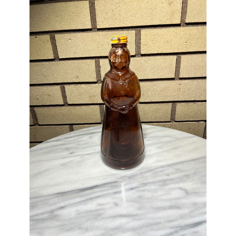 Vintage Amber Original Mrs Butterworth syrup Bottle with Lid EMPTY